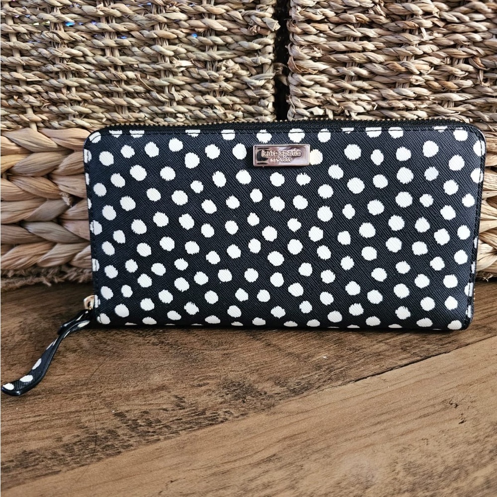 Kate Spade Polka Dot Zip Around Continental Wallet